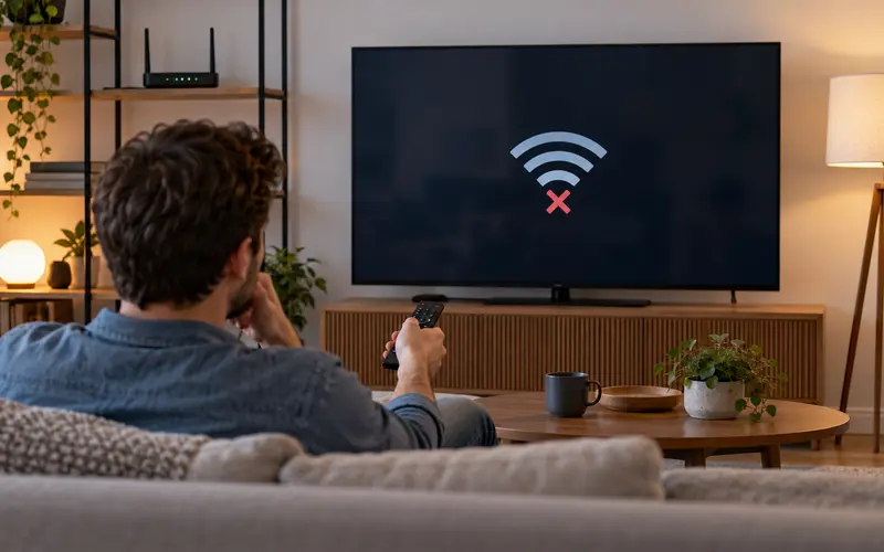 İnternete bağlanmayan akıllı televizyon ve modem