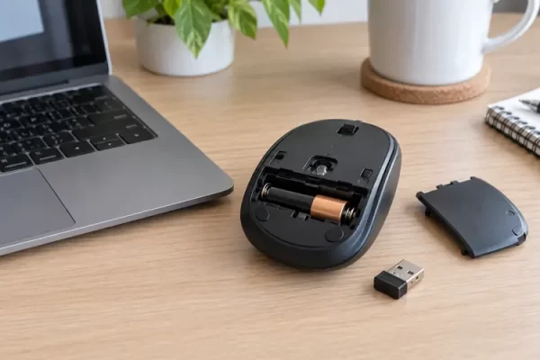 Pili ve alıcısı kontrol edilen kablosuz mouse