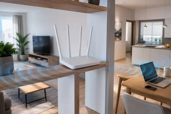Evde doğru konuma yerleştirilmiş modem