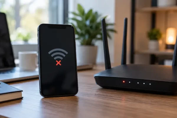 Wi-Fi bağlantı sorunu yaşayan telefon ve modem